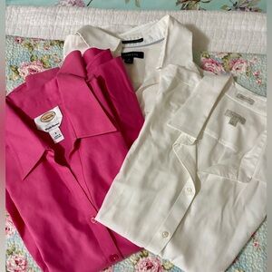 Lands' End and TALBOT's Crisp White Oxford, Pink Oxford and Sleeveless Shirts